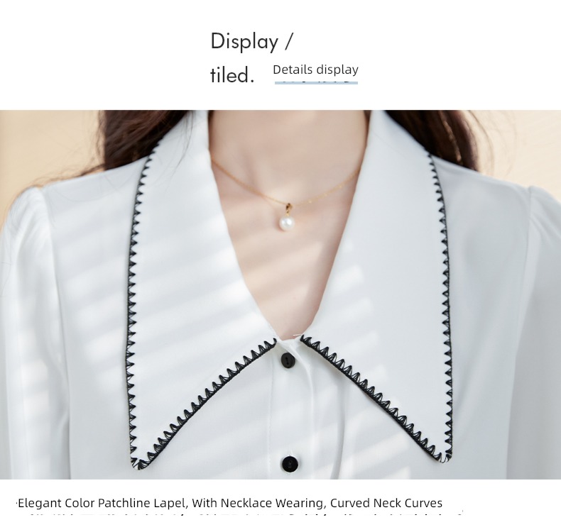 black Long sleeve Sense of design Early autumn Chiffon jacket shirt