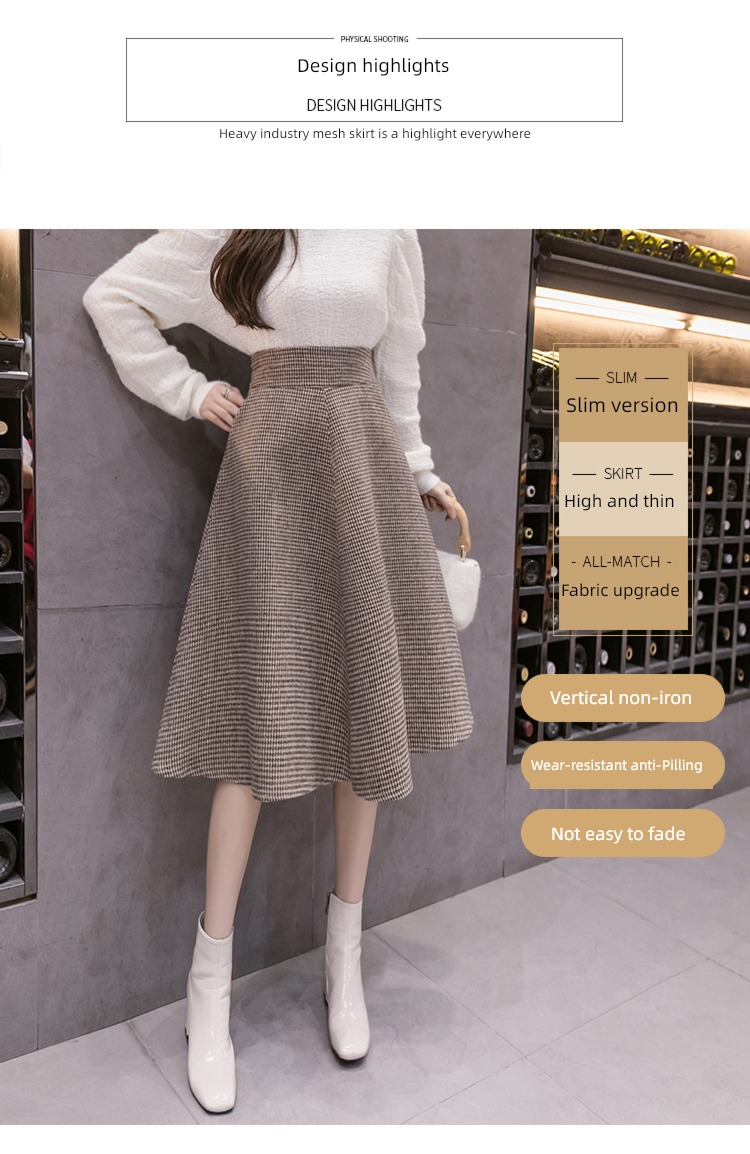 early autumn winter Big swing Wool Half body Women's wear Fluffy skirt