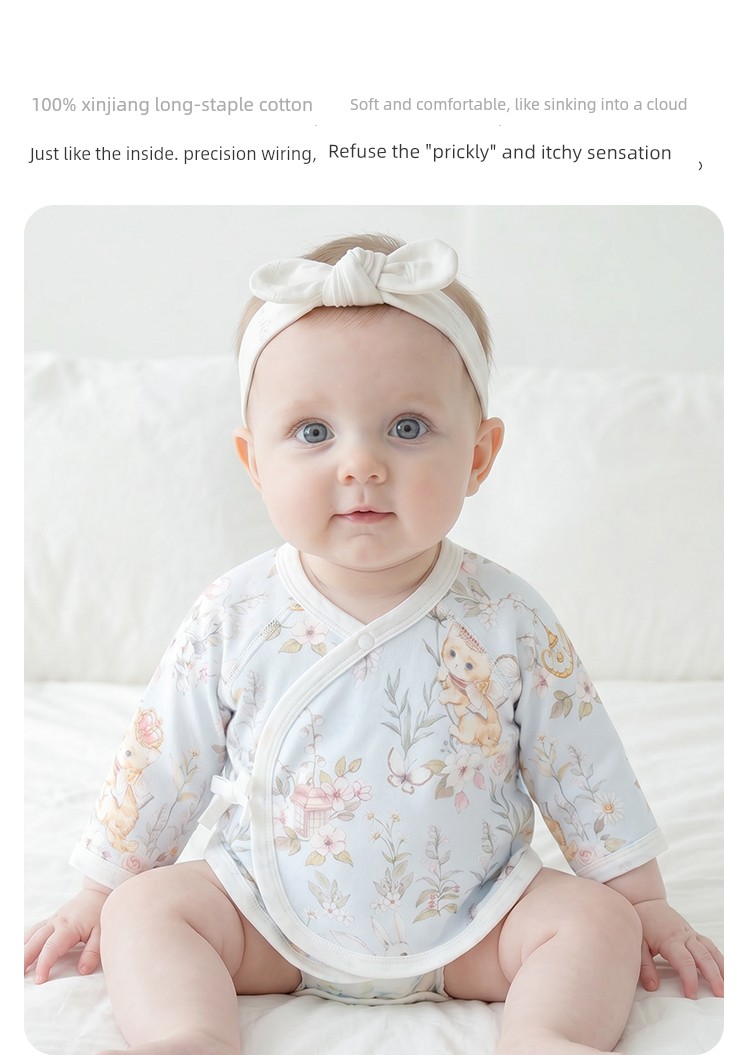Hani Sky Newborn Baby Half-Back Shirt Spring and Autumn Size 52 Clothes for 0-3 Months Old Baby Top Monk-Style Outfit — 5