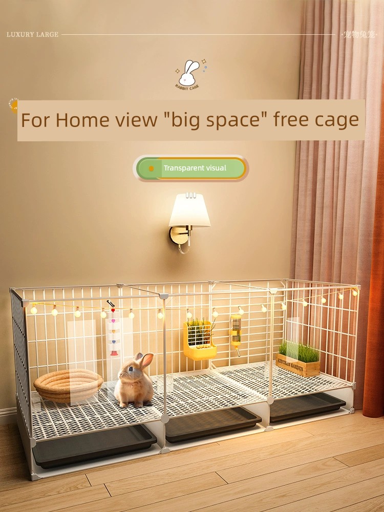 透明觀賞兔子籠子家用室內專用大號自動清糞小兔籠養兔寵物兔窩屋 (5.5折)