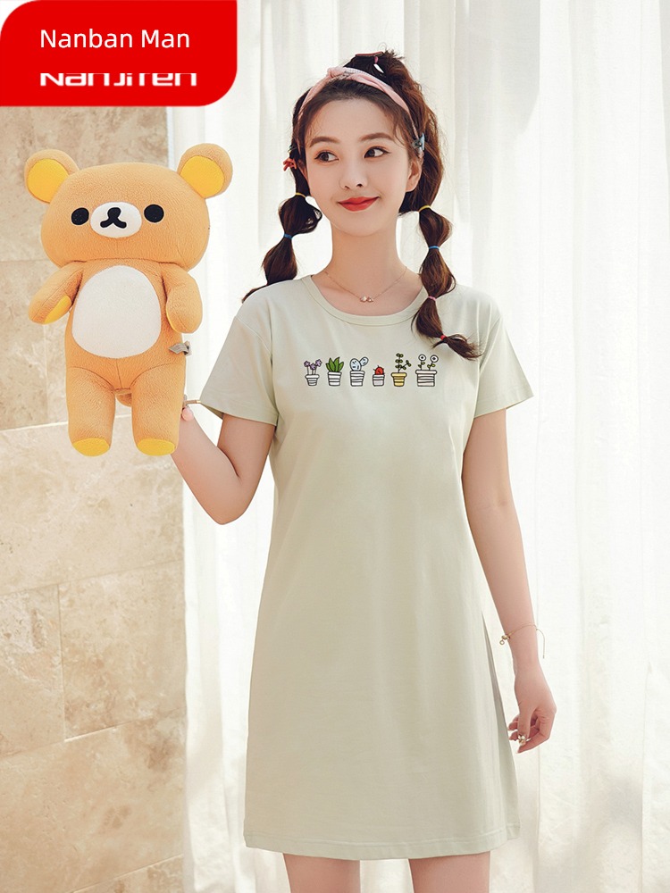 NGGGN Korean version ma'am summer Cartoon Home Furnishing Nightdress