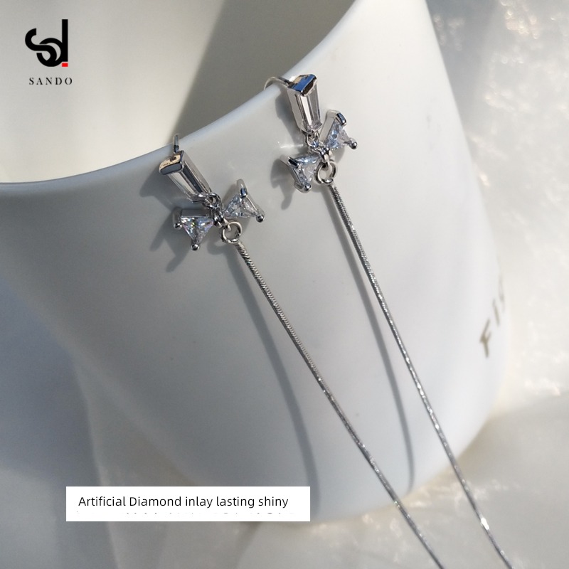 Super long round face temperament Light luxury tassels Earrings
