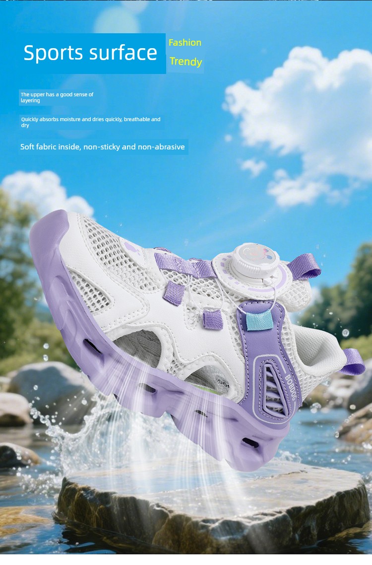 Babudou Kidsren's River-Tracing Shoes, Outdoor Sports Sandals, Girls' Summer New Style Water-Wading Slip-On Beach Shoes — 7