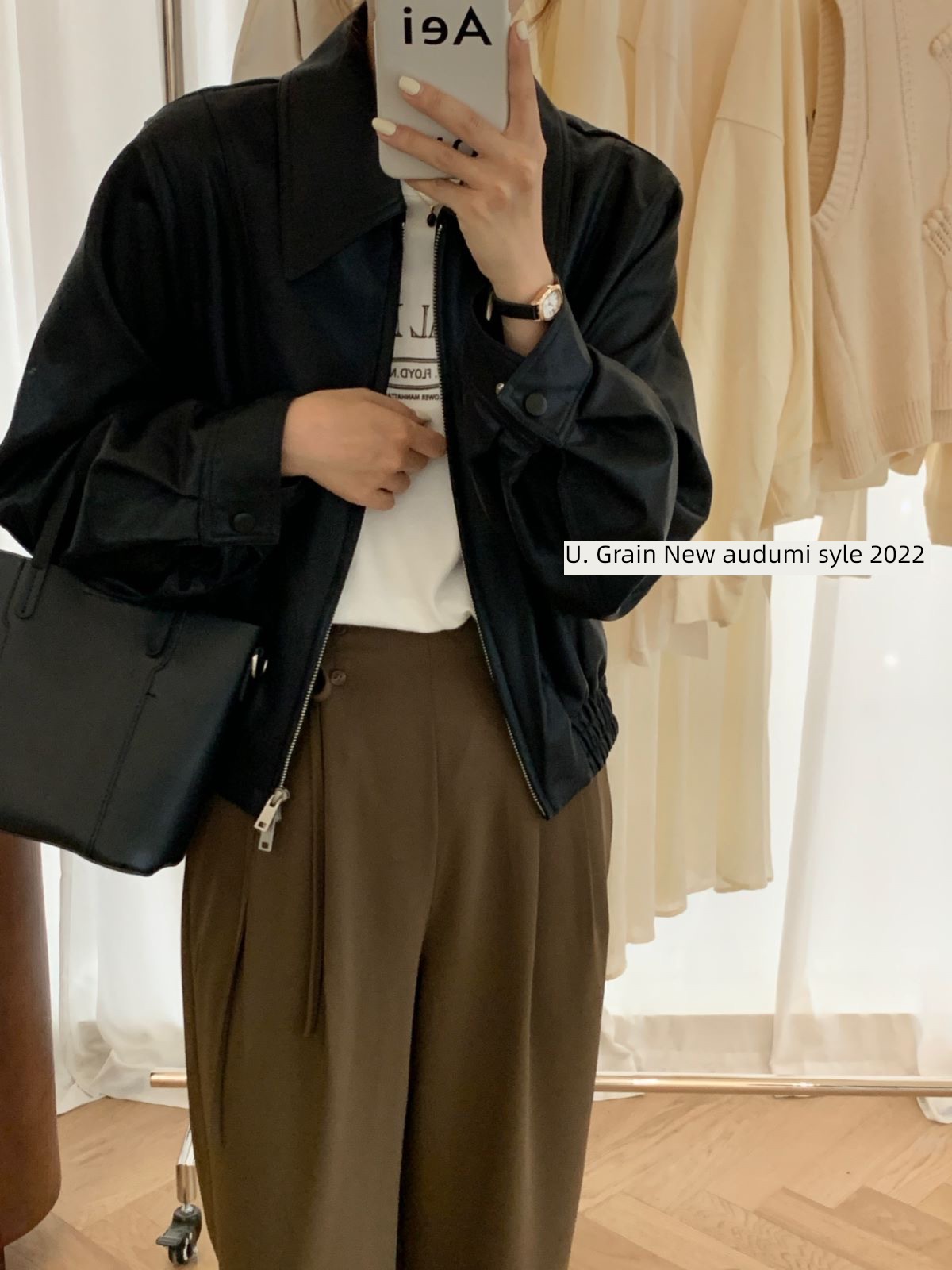 loose coat female have cash less than that is registered in the accounts easy the republic of korea Dongdaemun leather clothing