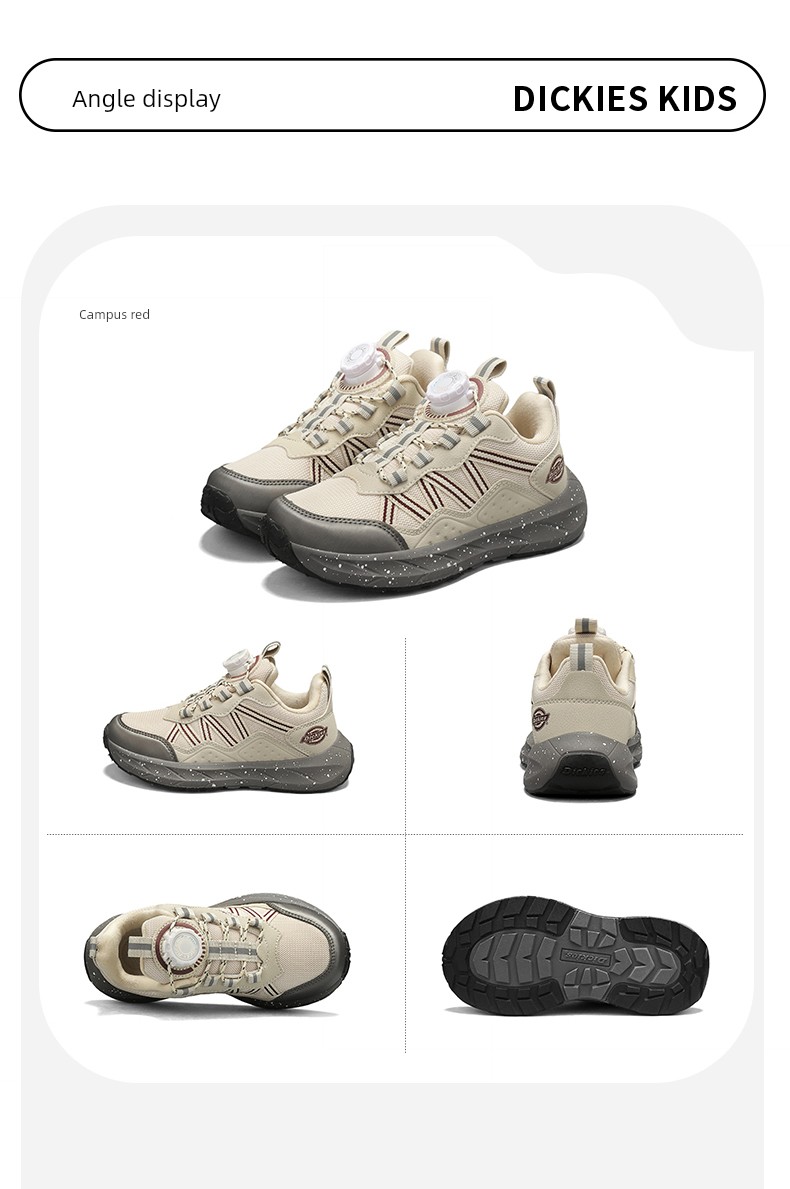 Dickies Medium and Large Children's Sports Shoes for Boys and Girls 2026 Autumn New Model with Rotating Buckle Children's Cushioning Running Shoes — 24