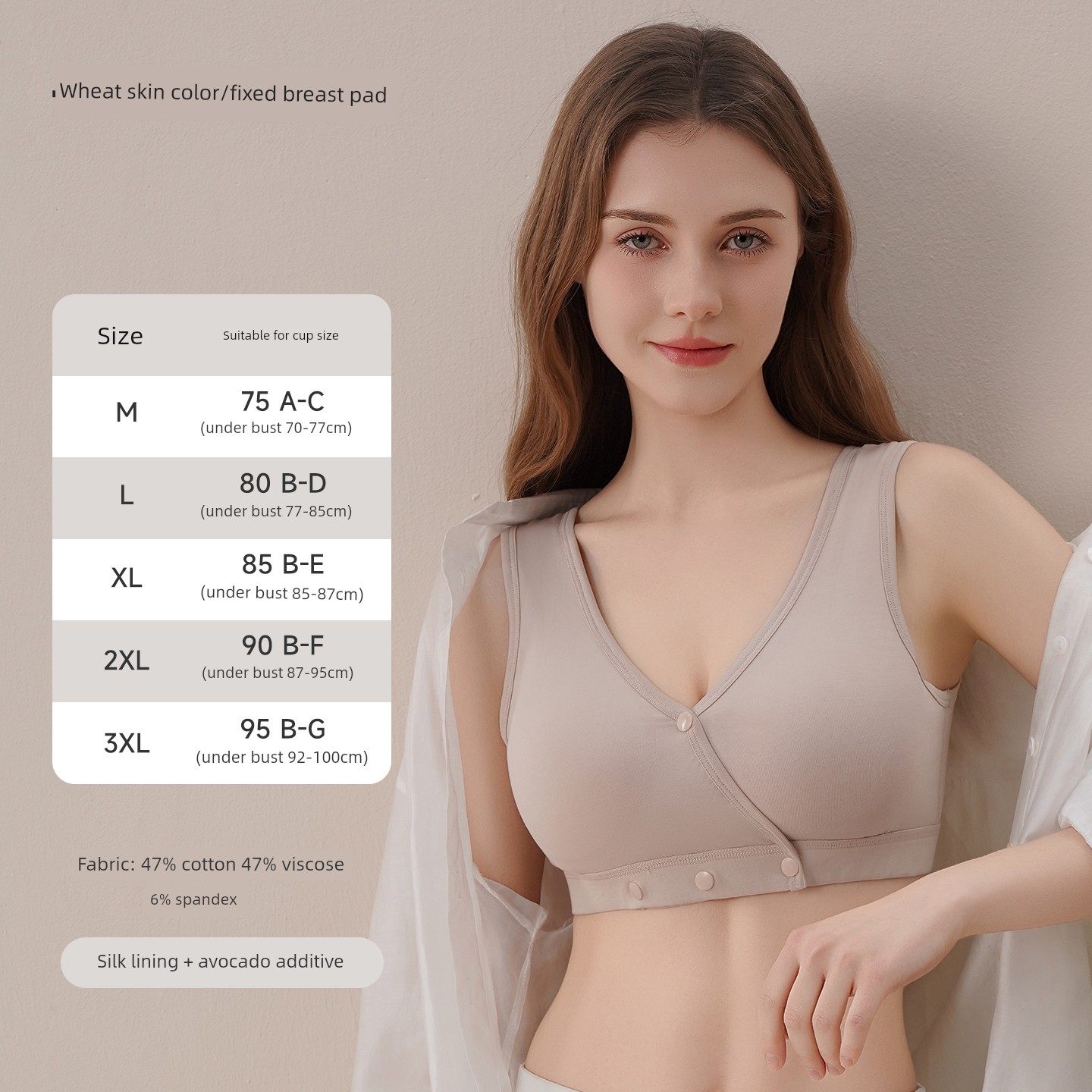 [C-G Large Size Large Bust] Nursing Bra with Large Cups to Prevent Sagging, Specially Designed for Postpartum Breastfeeding, Thin Summer Style Bra — 4