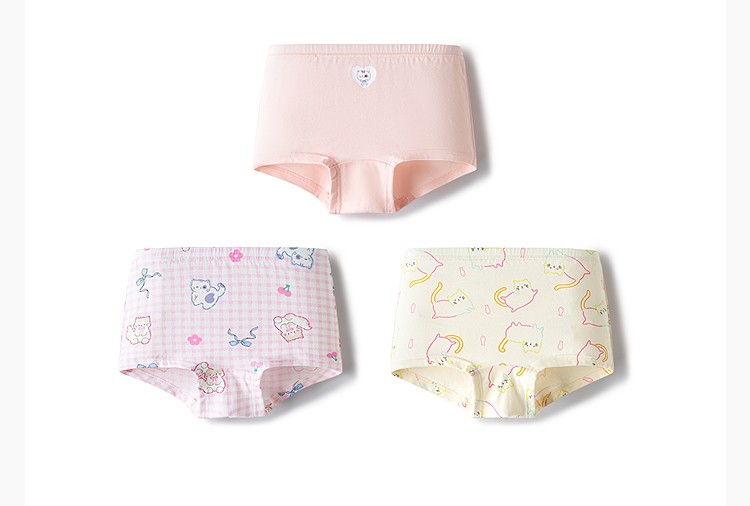 Balabala Children's Underwear, All-Cotton, Class A, Girls' Boxer Shorts, Toddler and Big Kids' Four-Corner Briefs, Baby-Friendly, Non-Binding — 75