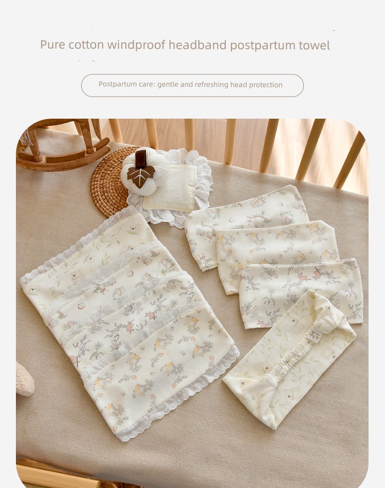Pure Cotton Postpartum Headband for Mothers, Windproof and Warm, Breathable Headscarf for Forehead Protection, Suitable for All Seasons — 2