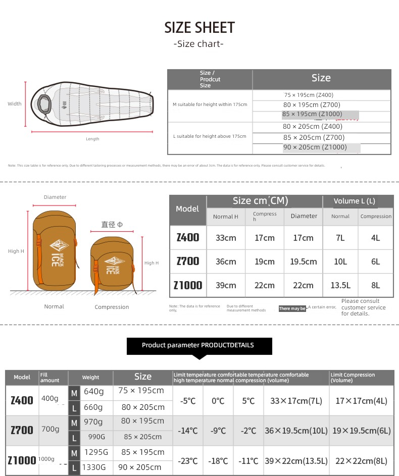 Black ice outdoors Autumn and winter camping down Sleeping bag