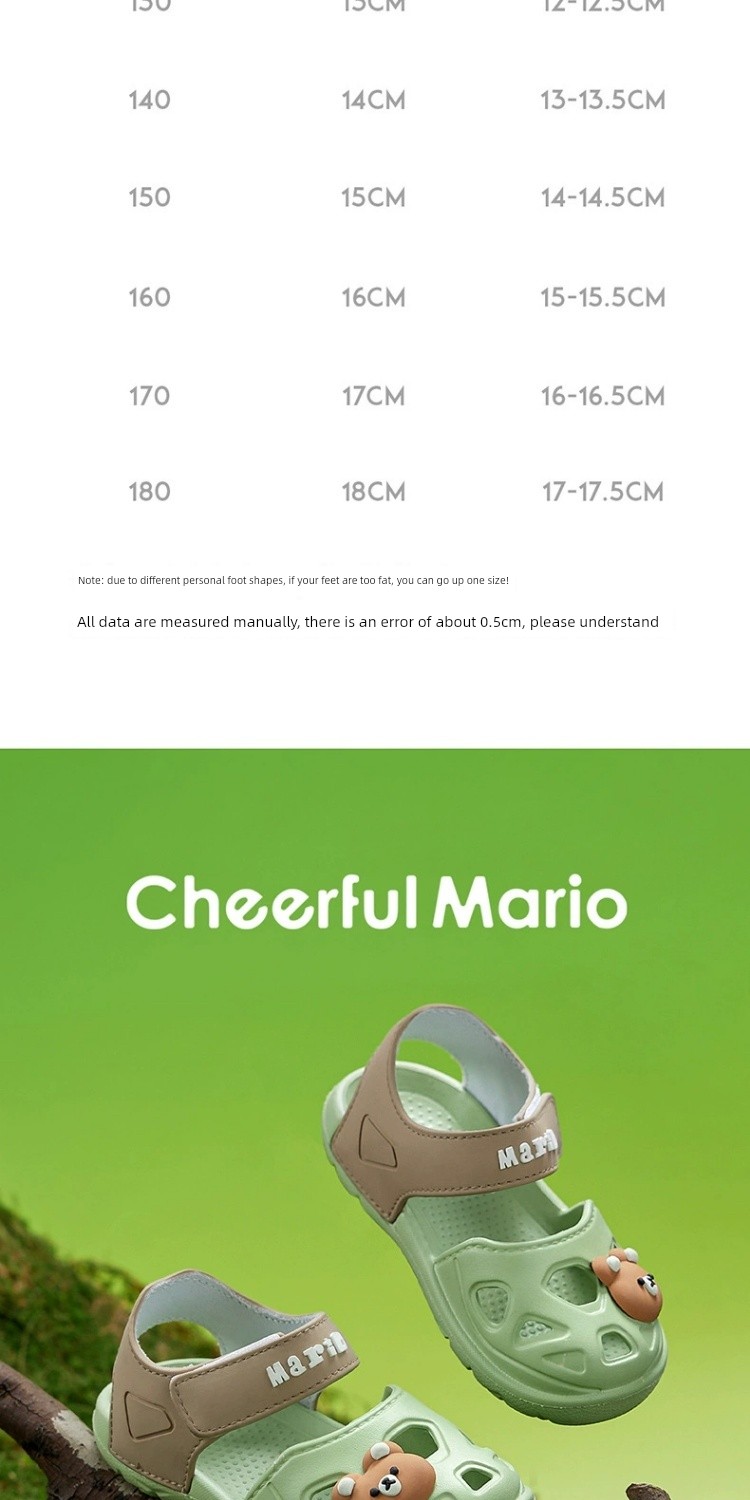 Cheerful Mario Summer Outdoor Cute Children's Sandals — 22