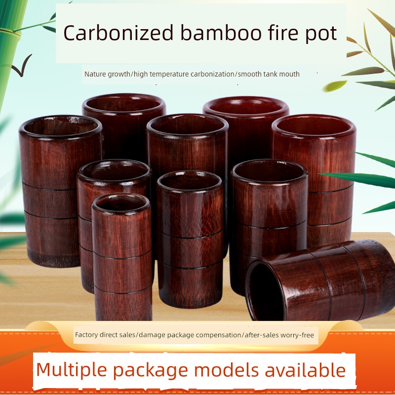 20 Bamboo Cans Special Bamboo Cans for Beauty Shop Carbonized Bamboo Charcoal Cans Bamboo Pipe Cupping Jar Cupping Device Household Full Set