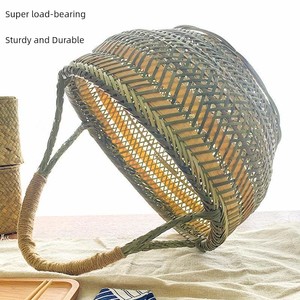 Bamboo Woven Basket for Picking and Carrying Vegetables, Small Bamboo Basket for Eggs, Storage Basket, Woven Household B