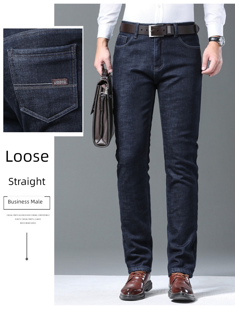 winter keep warm Straight cylinder Guangzhou man Plush Jeans