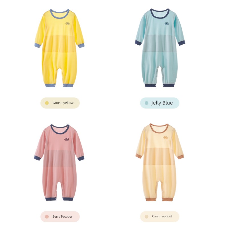 Spring, Summer, Autumn Double Layer Bellyband Boys and Girls One-Piece Pajamas — 13