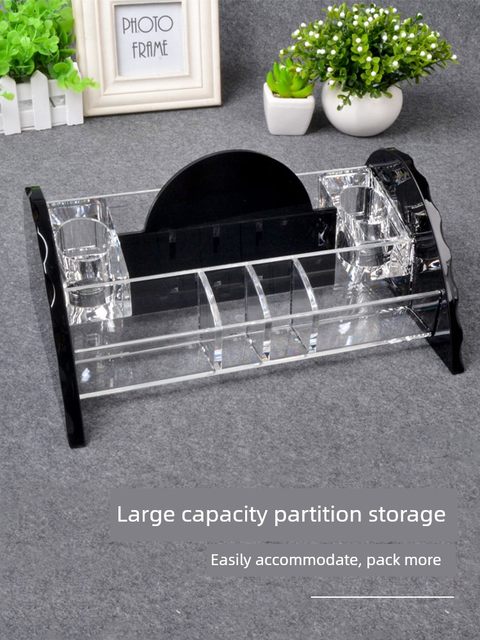 KTV wireless microphone stand crystal transparent acrylic microphone multi-function storage box desktop desktop simple
