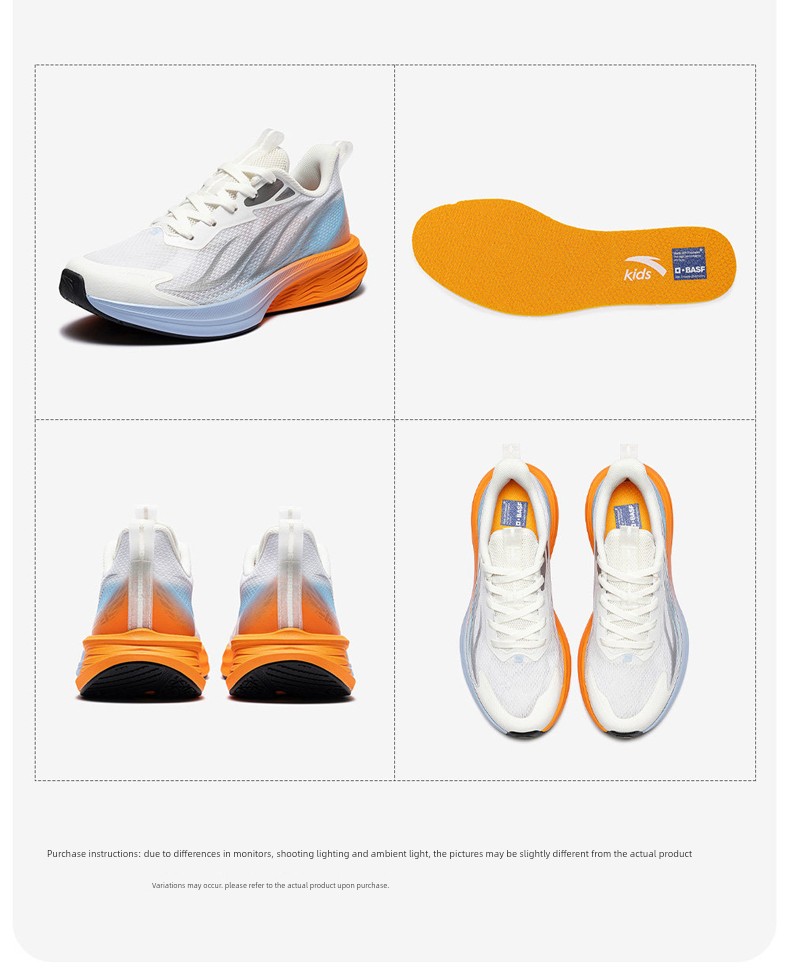 Anta Children's Hydrogen Running 3 Running Shoes 2026 Autumn New Running Sports Shoes for Students and Older Children Breathable Mesh — 16