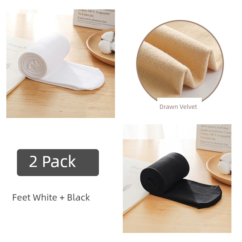Fleece-lined Thickened Leggings White Spring & Fall Dance Pantyhose — 2
