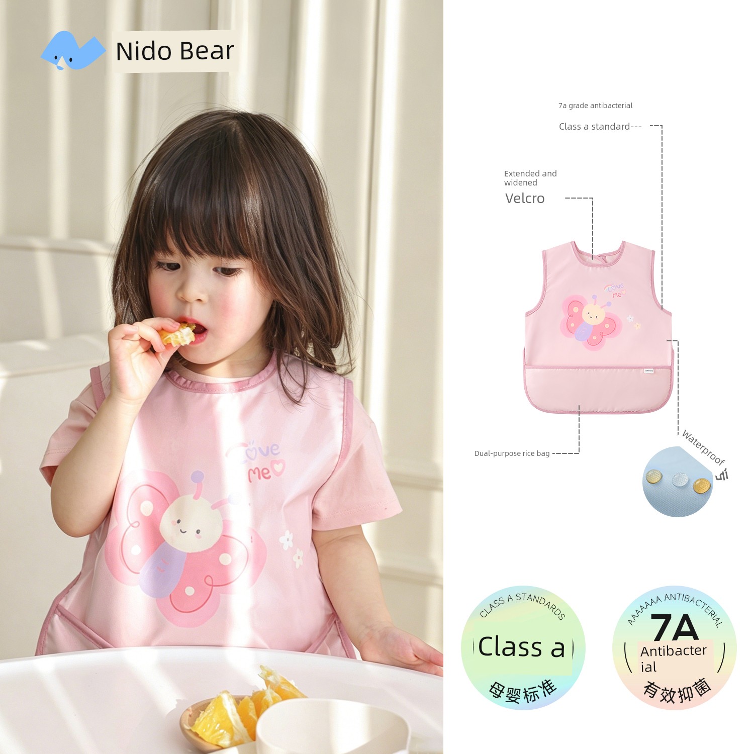 Niduoxiong Fall and Winter Eating Complementary Food Bib Children Overclothes — 2