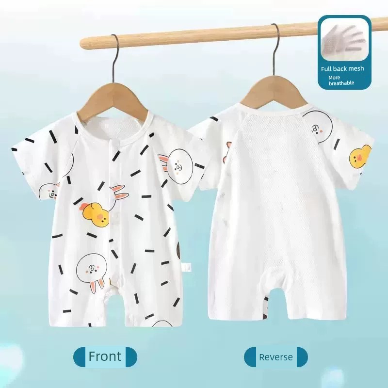 Summer Baby Romper, Pure Cotton Short-Sleeve Summer Outfit, Newborn Thin Clothing — 6