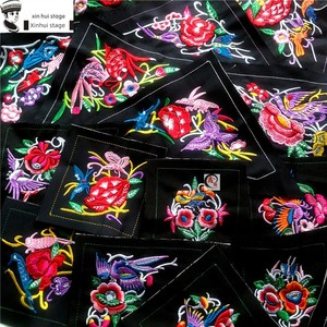 Small Thorn Embroidered Piece Ethnic Trench Coat Clothing Flowers and Birds Embroidered Edge Corner Decoration Accessori