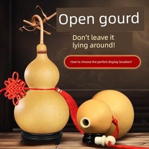 Natural Gourd Ornament with Dragon Head Wooden Stopper, Gourd Pendant, Authentic Gourd for Attracting Wealth, Suitable f