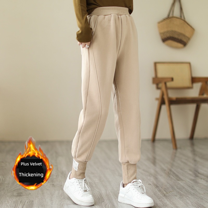 winter easy leisure time motion thickening keep warm Haren pants