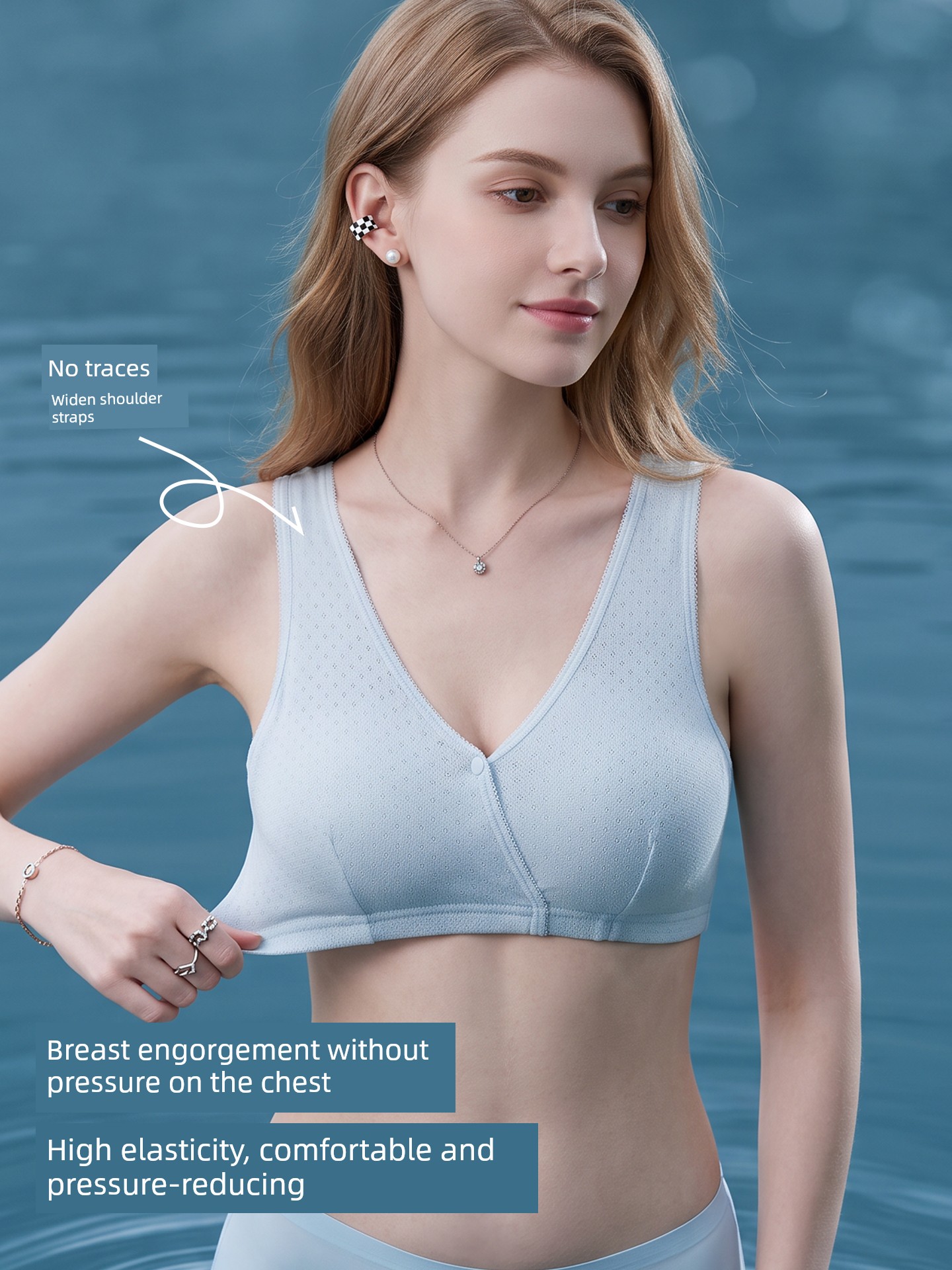 Pure Cotton Nursing Bra, Summer Thin Style, Specially Designed for Postpartum Breastfeeding, Can Be Worn during Pregnancy and Sleep, Vest-Style Bra — 4