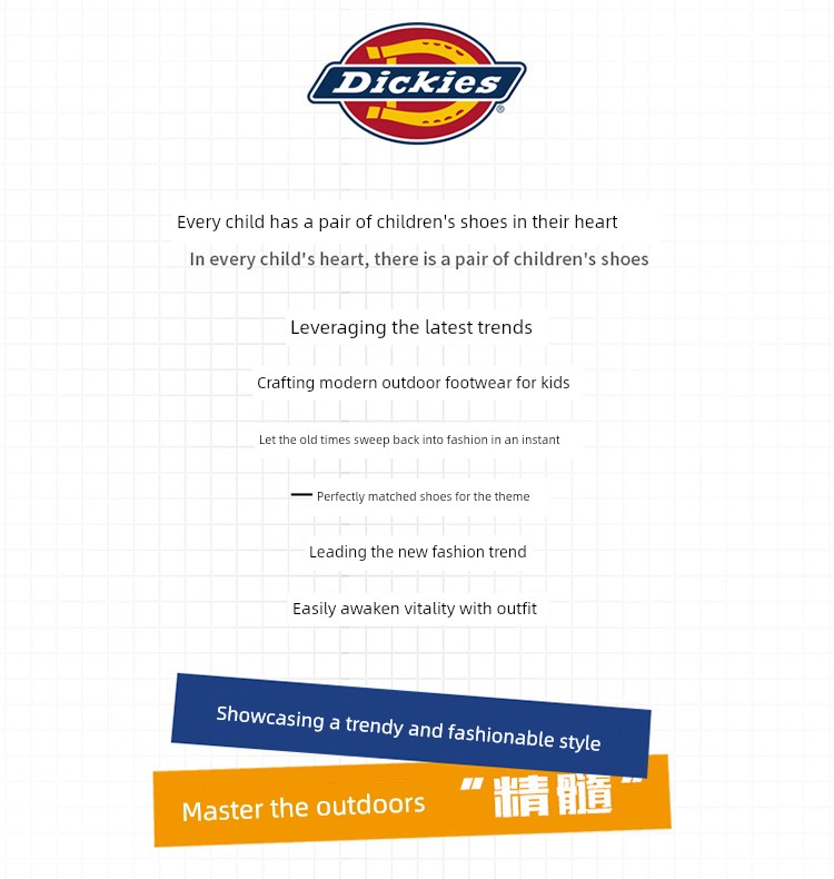 Dickies Kidsren's Sports Shoes New Style Medium and Large Kidsren's Velcro Anti-Slip Outdoor Hiking Shoes Soft-Soled Running Shoes — 2