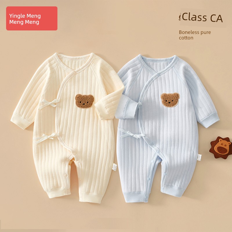 Newborn Baby Early Autumn Clothing 0 to 3 Months Old Baby Size 52, 59, 66, Class a Pure Cotton One-Piece Clothing — 8