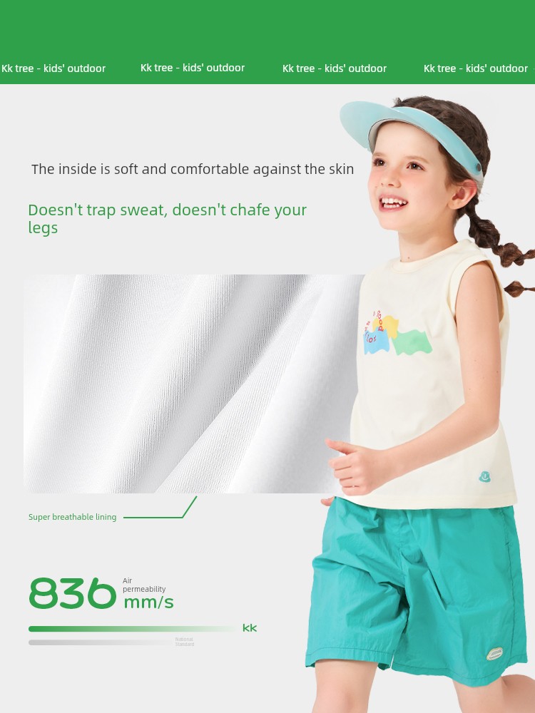 Kk Tree Kidsren's Quick-Drying Shorts for Playing in the Water, Sun Protection Five-Point Pants for Boys and Girls, Lightweight Sports Outer Pants, New — 2