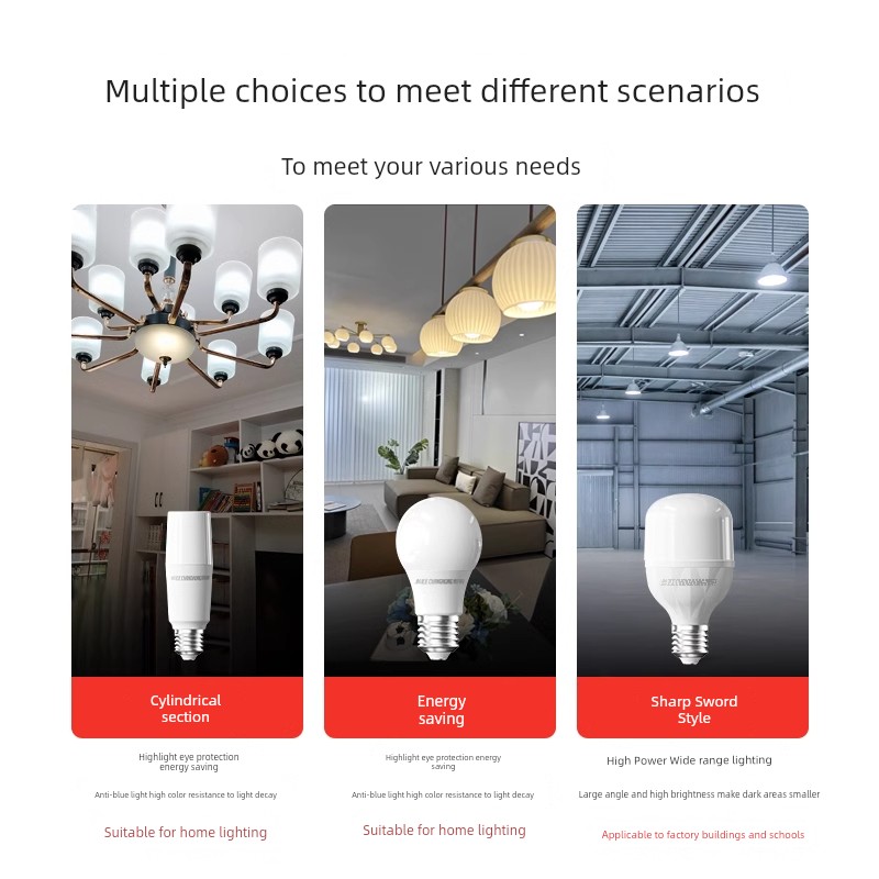Changhong Lighting Full Spectrum E27 Screw Socket Led Light Bulb Household Lamp Energy-Saving Light Bulb E14 Screw Socket Bulb Light