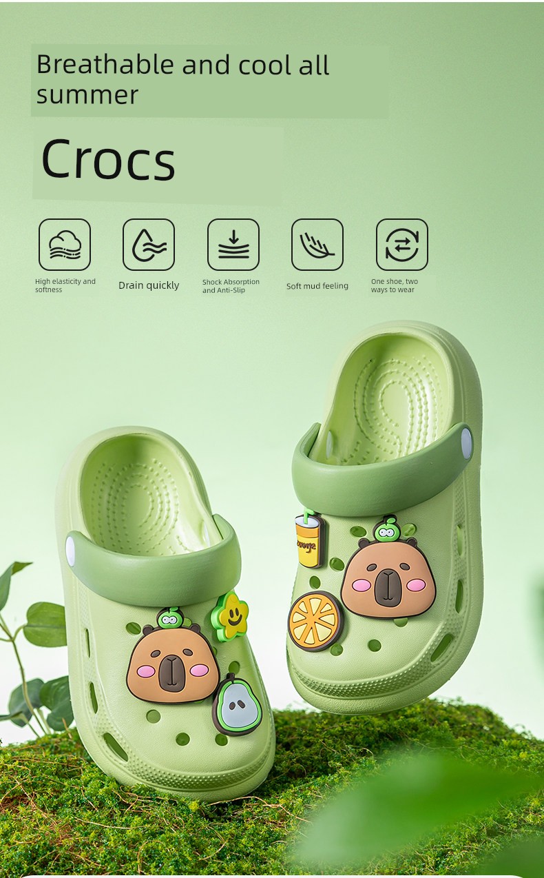 Pig Daddy Capibara Children's Summer Slippers for Boys, Non-Slip Home Sandals for Older Children, Beach Clogs for Girls — 1