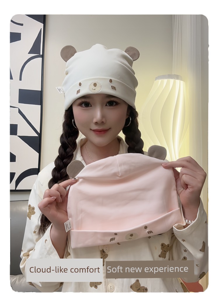 Postpartum Hat Made of Pure Cotton for Spring and Autumn, Windproof Hat for Pregnant Women, Thin Summer Style with Headband, Sweat-Absorbent Hat for — 3