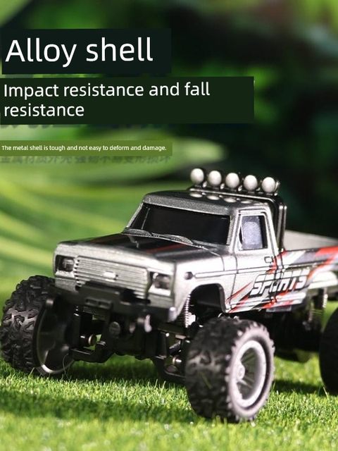 Children's birthday gift mini bigfoot police car alloy remote control off-road car room boy 3 to 6 years old toys