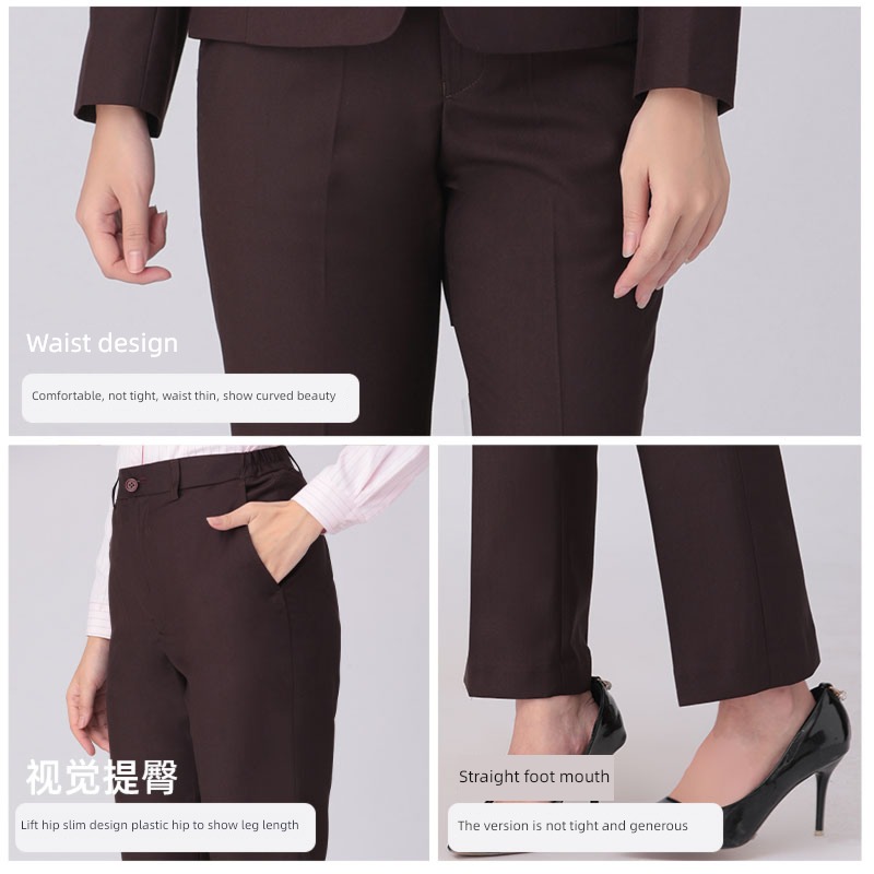 coffee Women CMB Straight cylinder Business Suits Western-style trousers