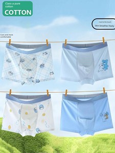 All-Cotton Children's Underwear for Boys, 10A Antibacterial Ice Silk, Summer Thin Boxer Briefs for Boys, Suitable for Ol