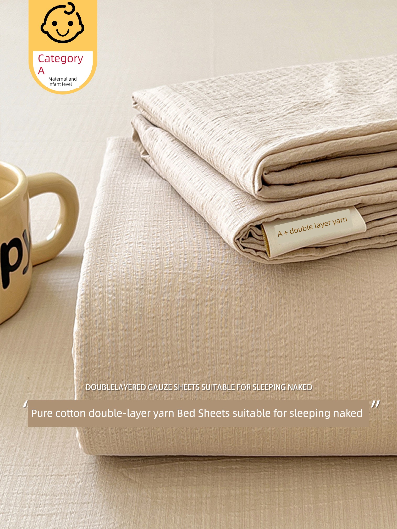 Class a Thickened Double-Layer Gauze Bed Sheet Single Item Student Dormitory Bedding Pure Color Pillowcase Three-Piece Set 2026 New Model 4