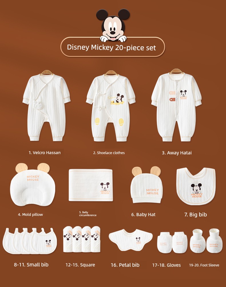 Disney Baby Clothes Gift Box, Newborn Baby Gift, High-End Practical Gift Set for Meeting the Baby — 20
