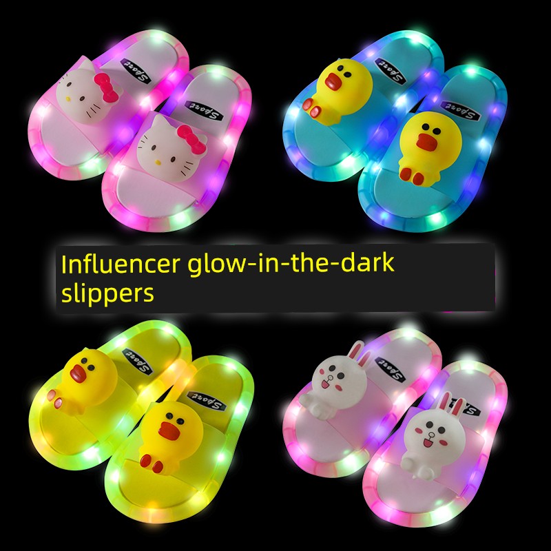 Children's Summer Slippers, Trendy on Instagram, Glowing Cartoon Design, for Boys and Girls, Kids and Babies, Indoor and Outdoor Non-Slip Colorful Sandals
