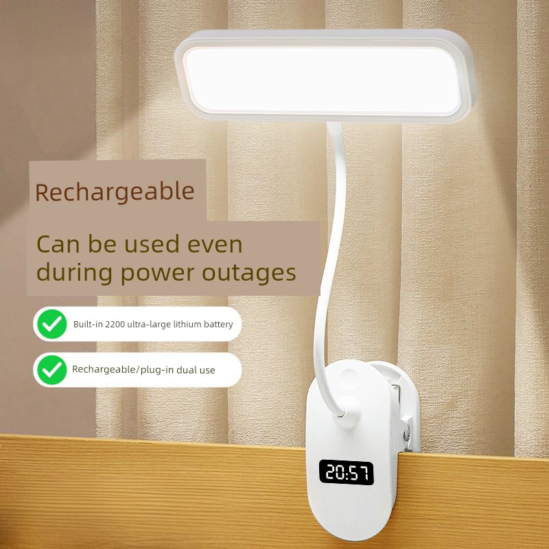 Youleming Clip Can Be Clip-on Charging Table Lamp Dormitory College Students Reading Bedside Lamp Eye Protection Study Dedicated Bedroom
