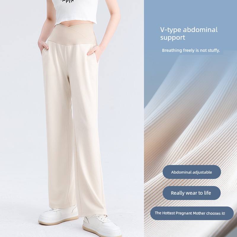 Autumn and Winter Thickened Outer Wear Casual Straight-Leg Pregnant Women's Pants — 5