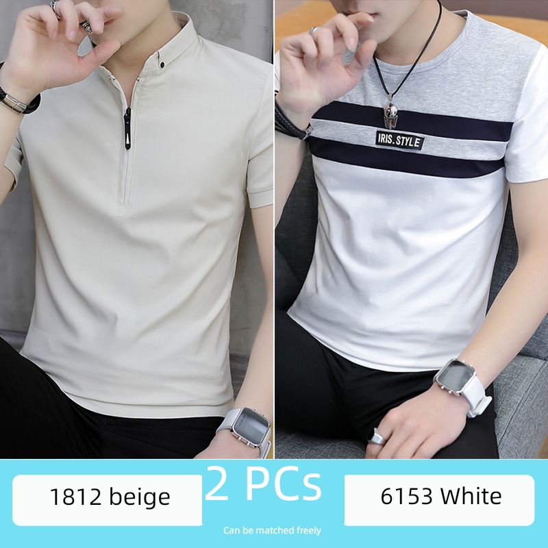 Korean version trend Half sleeve Put on your clothes man Polo shirt