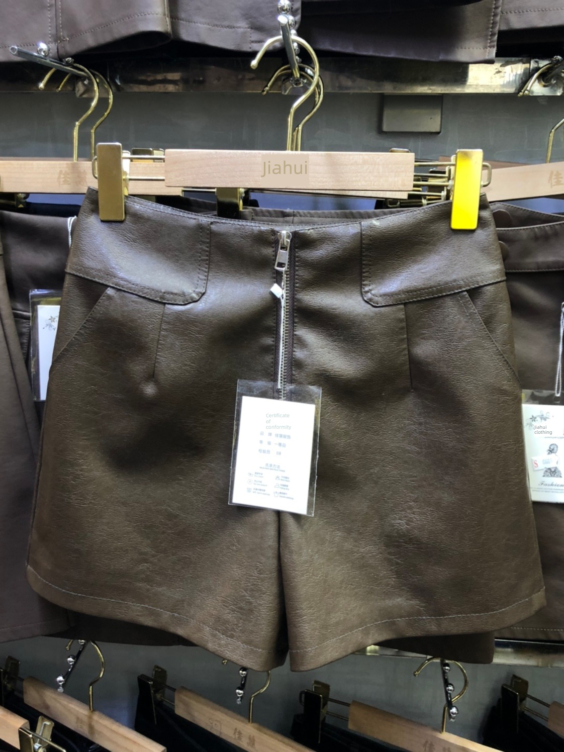 European and American fashion easy A word Broad leg Thin skin shorts