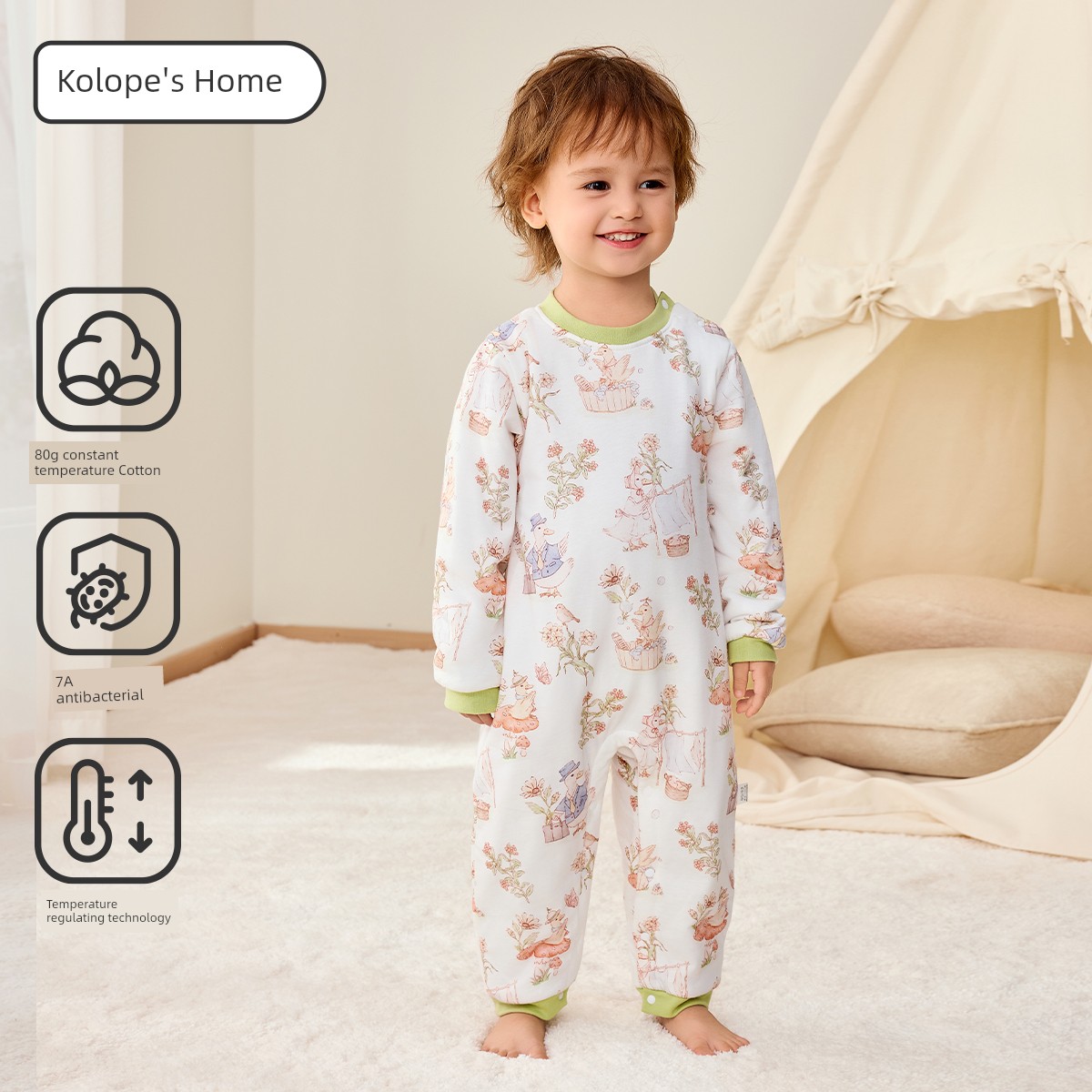 Jq Jingqi {Cloud Soft Cotton} Baby Clothes Pure Cotton Class a Unisex Baby 2026 Autumn Homewear One-Piece Pajamas — 3