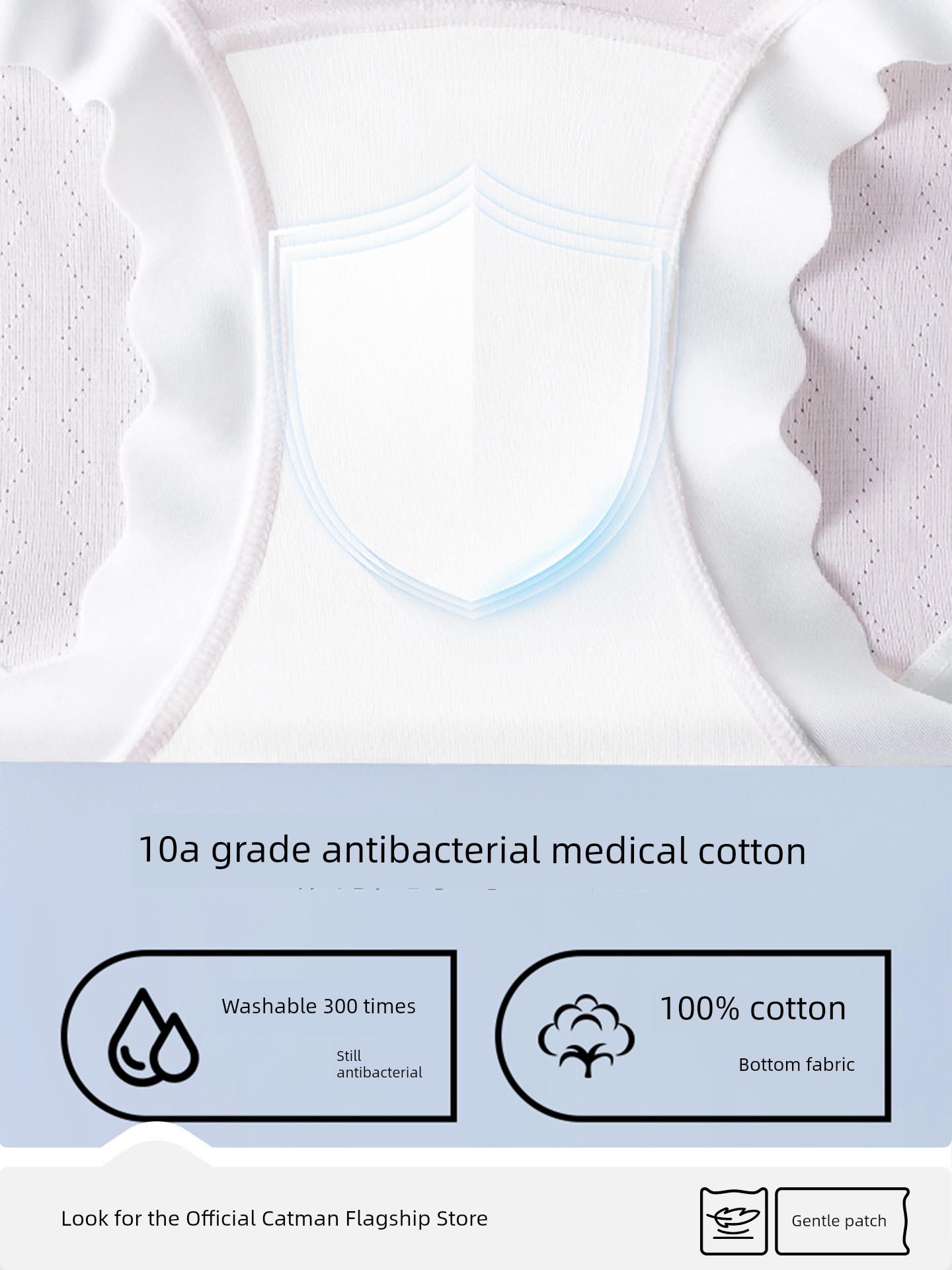 Catman Kidsren's Underwear for Girls and Babies, Category A, Summer Thin Style, for Middle and Large Kidsren in the Developmental Period, Antibacterial, — 4