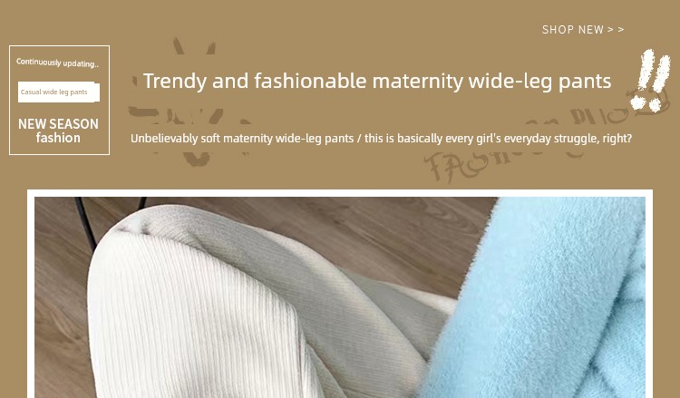 Maternity Autumn Pants for Spring and Autumn, Wide-Leg Pants for Outdoor Wear, Faux Cashmere, Casual Drapey Straight-Leg Pants, 2023 New Style — 2