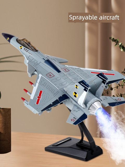 Sprayable alloy J-15 fighter simulation J-20 aircraft model fighter military ornaments boys and children's toys
