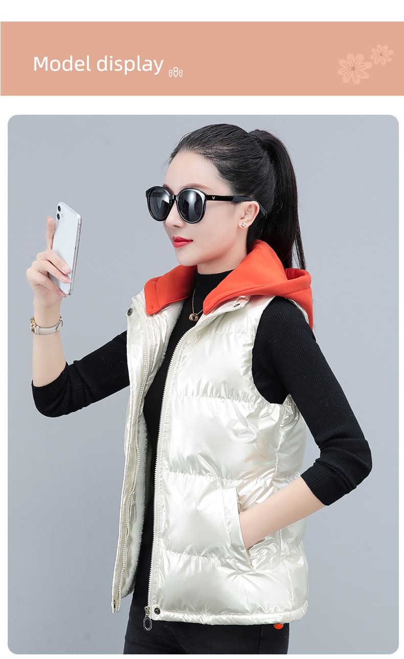 have cash less than that is registered in the accounts Bright surface Autumn and winter keep warm loose coat Down cotton Vest