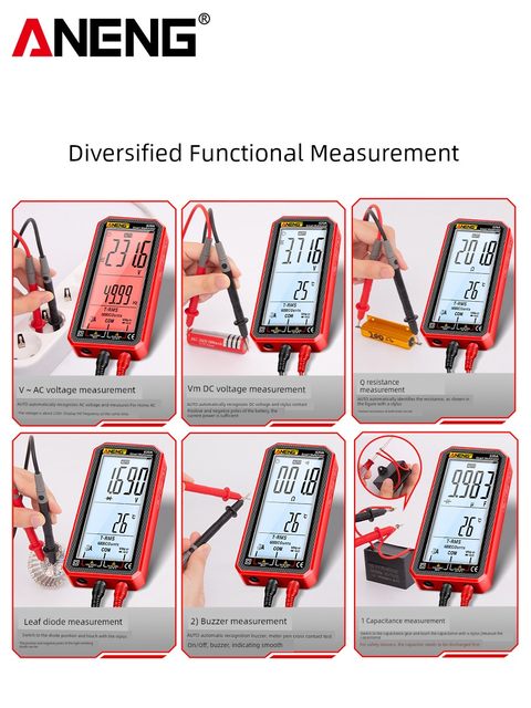 Intelligent anti-burn multimeter digital high-precision electrician special multifunction line detection voltage digital display multimeter