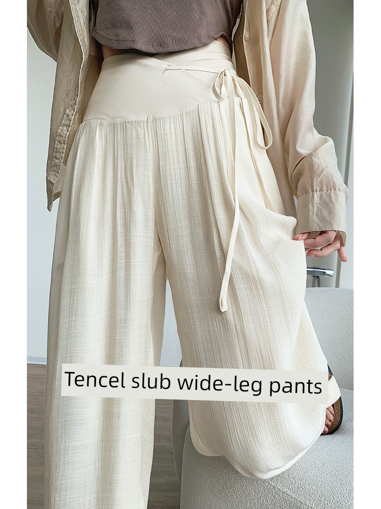Maternity Pants Summer Thin Style 2026 New Tencel Wide-Leg Pants for Autumn, Comfortable for Early Pregnancy, Summer Wear — 2